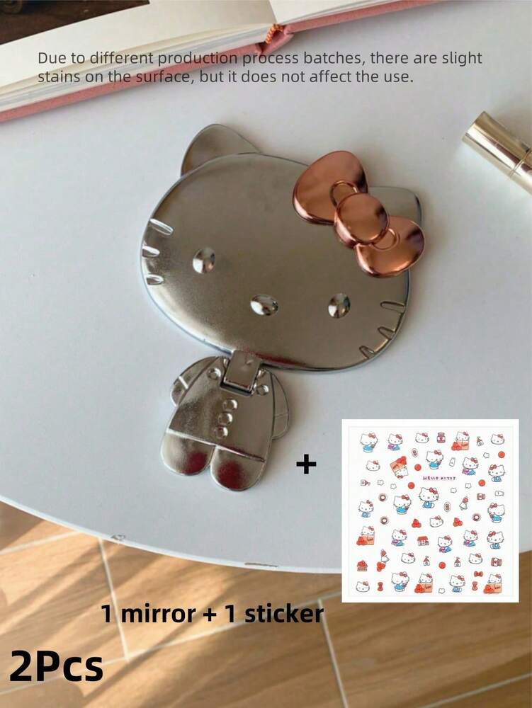 Sanrio Hello Kitty Cartoon Handheld Mirror – Cute Portable Makeup Mirror with Handle or Stand