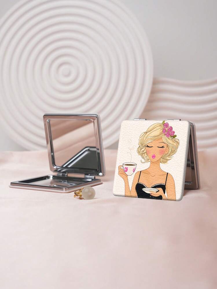Y2K Series Portable Vanity Mirror, Foldable, Lightweight, Ultra-Thin, Convenient Hand Mirror with Stainless Steel Coating