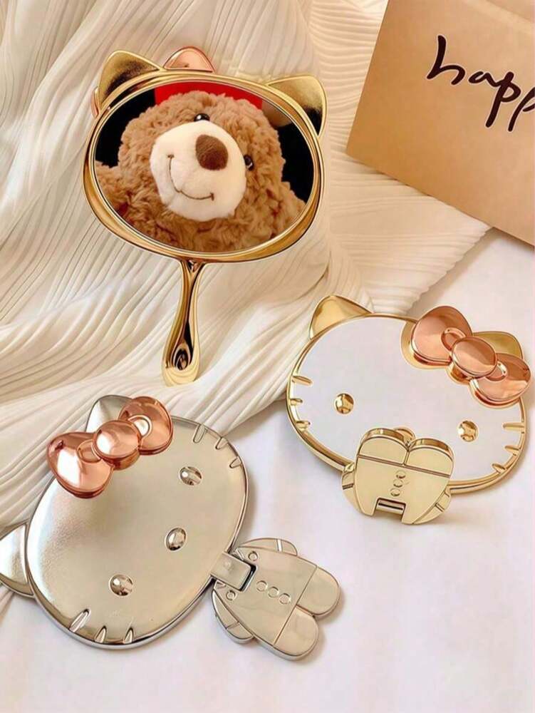 Sanrio Hello Kitty Cartoon Handheld Mirror – Cute Portable Makeup Mirror with Handle or Stand