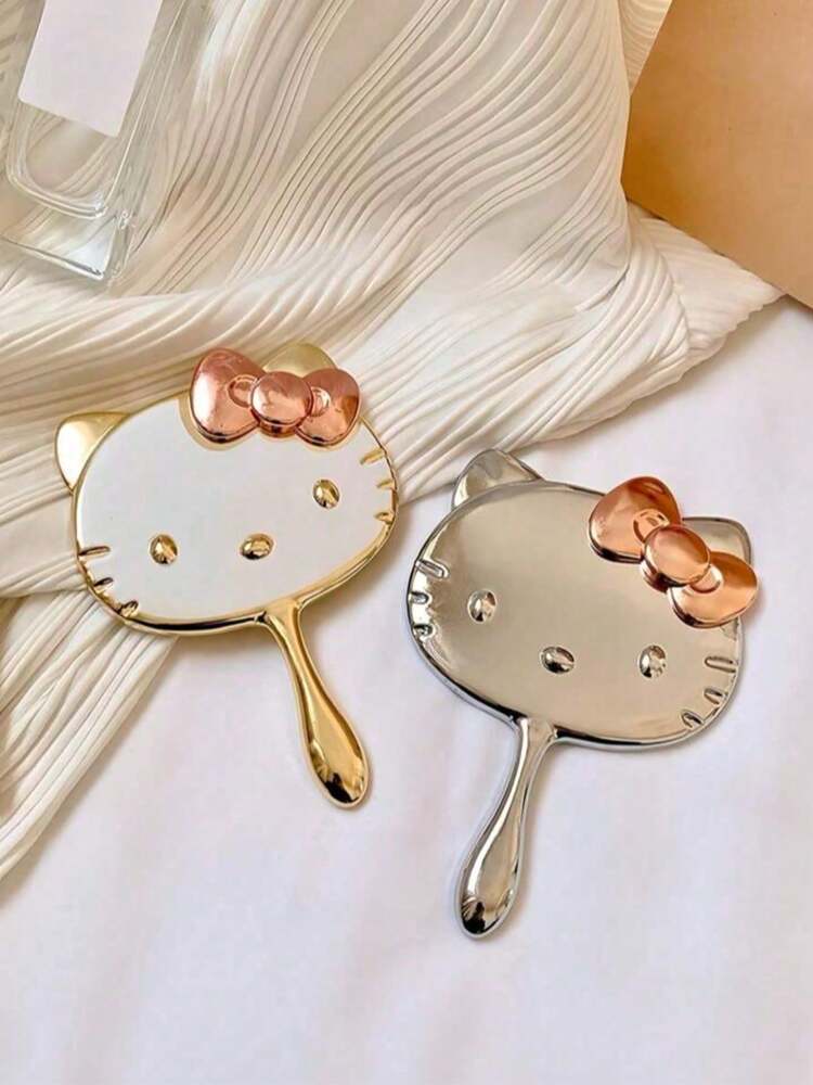 Sanrio Hello Kitty Cartoon Handheld Mirror – Cute Portable Makeup Mirror with Handle or Stand