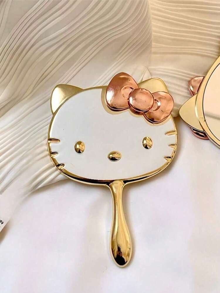 Sanrio Hello Kitty Cartoon Handheld Mirror – Cute Portable Makeup Mirror with Handle or Stand