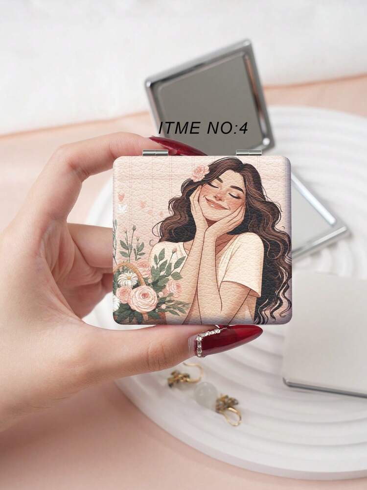 Y2K Series Portable Vanity Mirror, Foldable, Lightweight, Ultra-Thin, Convenient Hand Mirror with Stainless Steel Coating