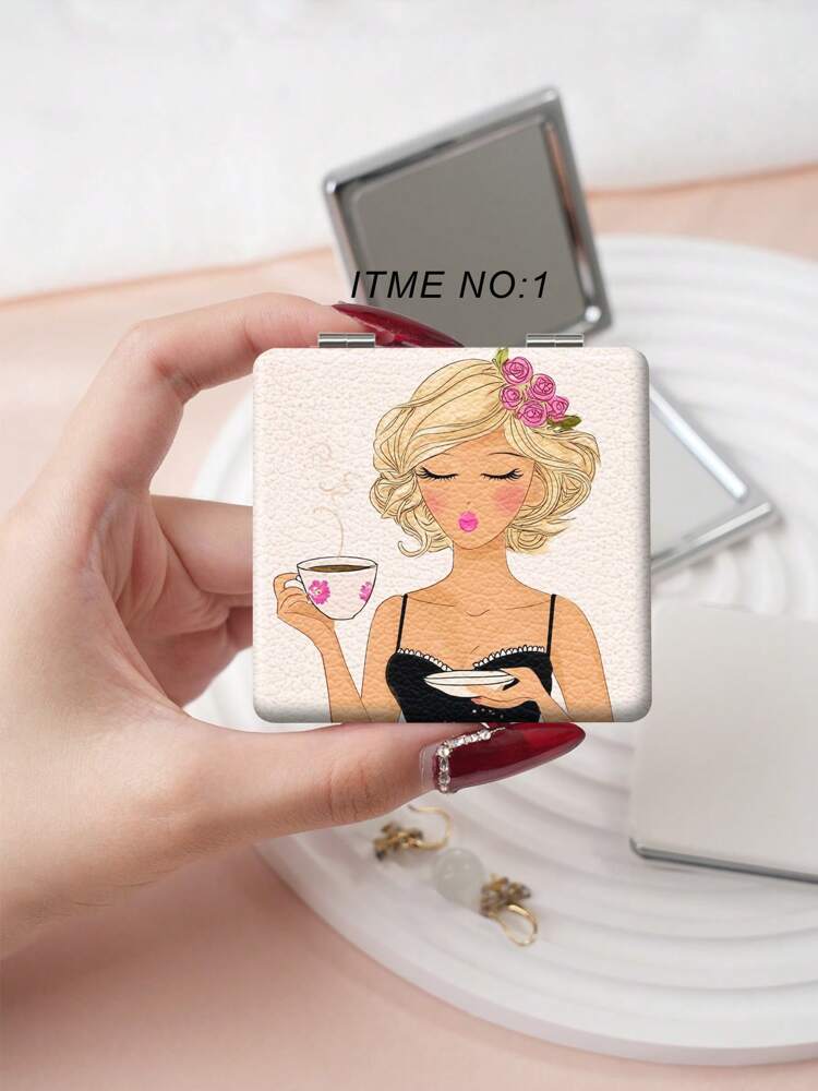 Y2K Series Portable Vanity Mirror, Foldable, Lightweight, Ultra-Thin, Convenient Hand Mirror with Stainless Steel Coating