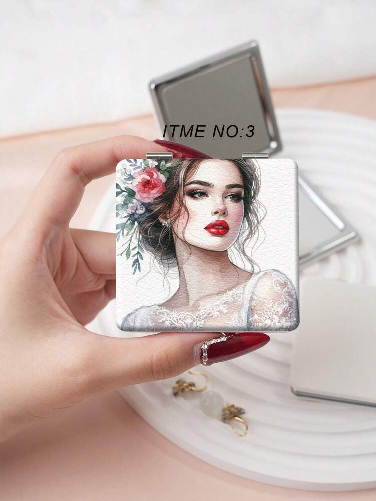 Y2K Series Portable Vanity Mirror, Foldable, Lightweight, Ultra-Thin, Convenient Hand Mirror with Stainless Steel Coating