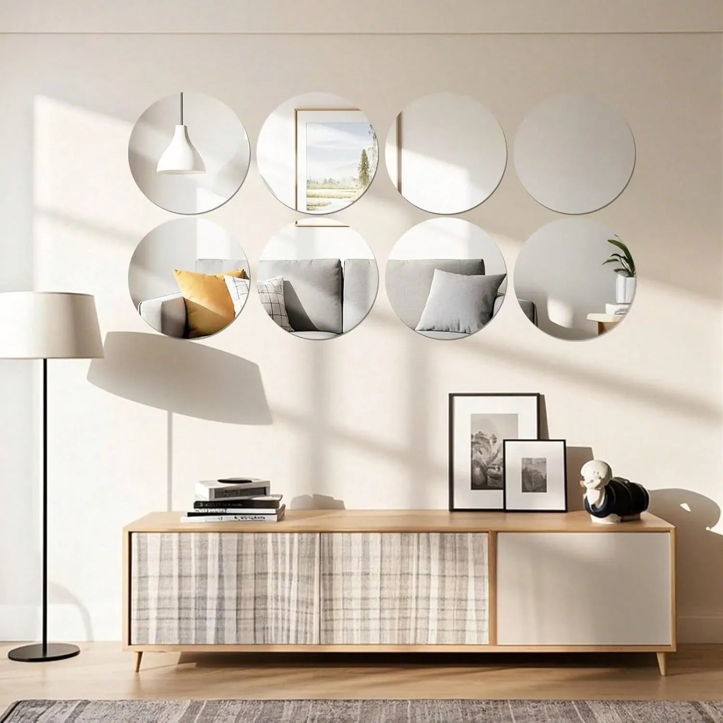Round/Oval Acrylic Mirror Wall Sticker – Self-Adhesive, Non-Glass