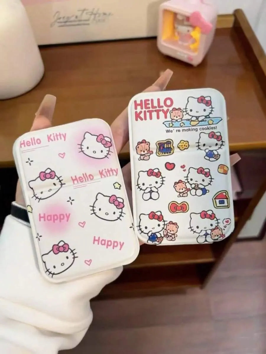 Sanrio Hello Kitty Portable Folding Makeup Mirror – Compact Travel Mirror for Girls, Offices, and Dormitories