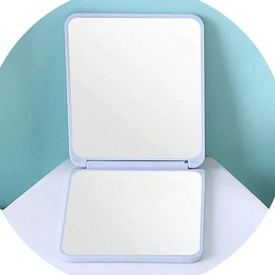 1PC Portable Double-Sided Square Makeup Mirror – Travel Desktop Vanity Mirror, Student Dormitory Style