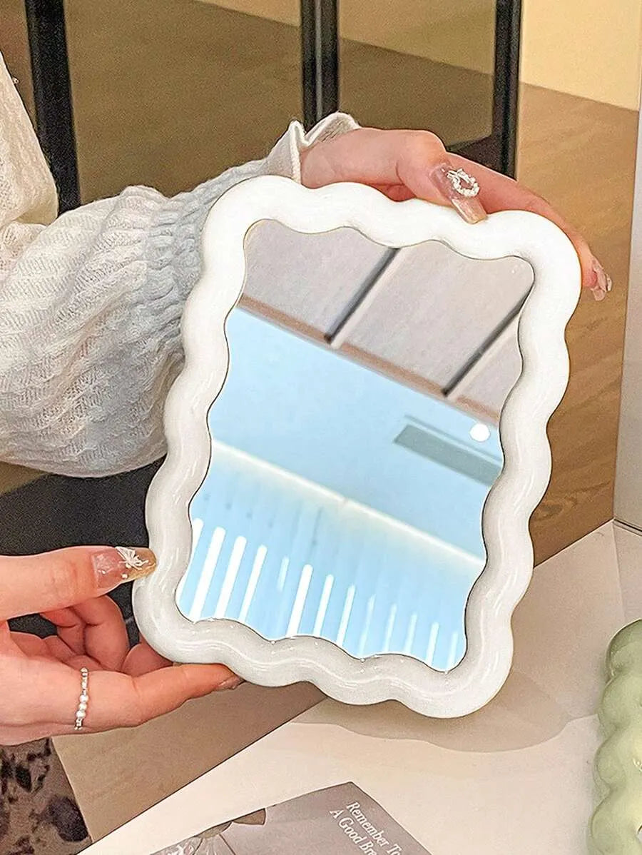 1pc Folding Makeup Mirror, Dopamine Desktop Portable Mirror, 90° Adjustable Stand And Wall Mountable