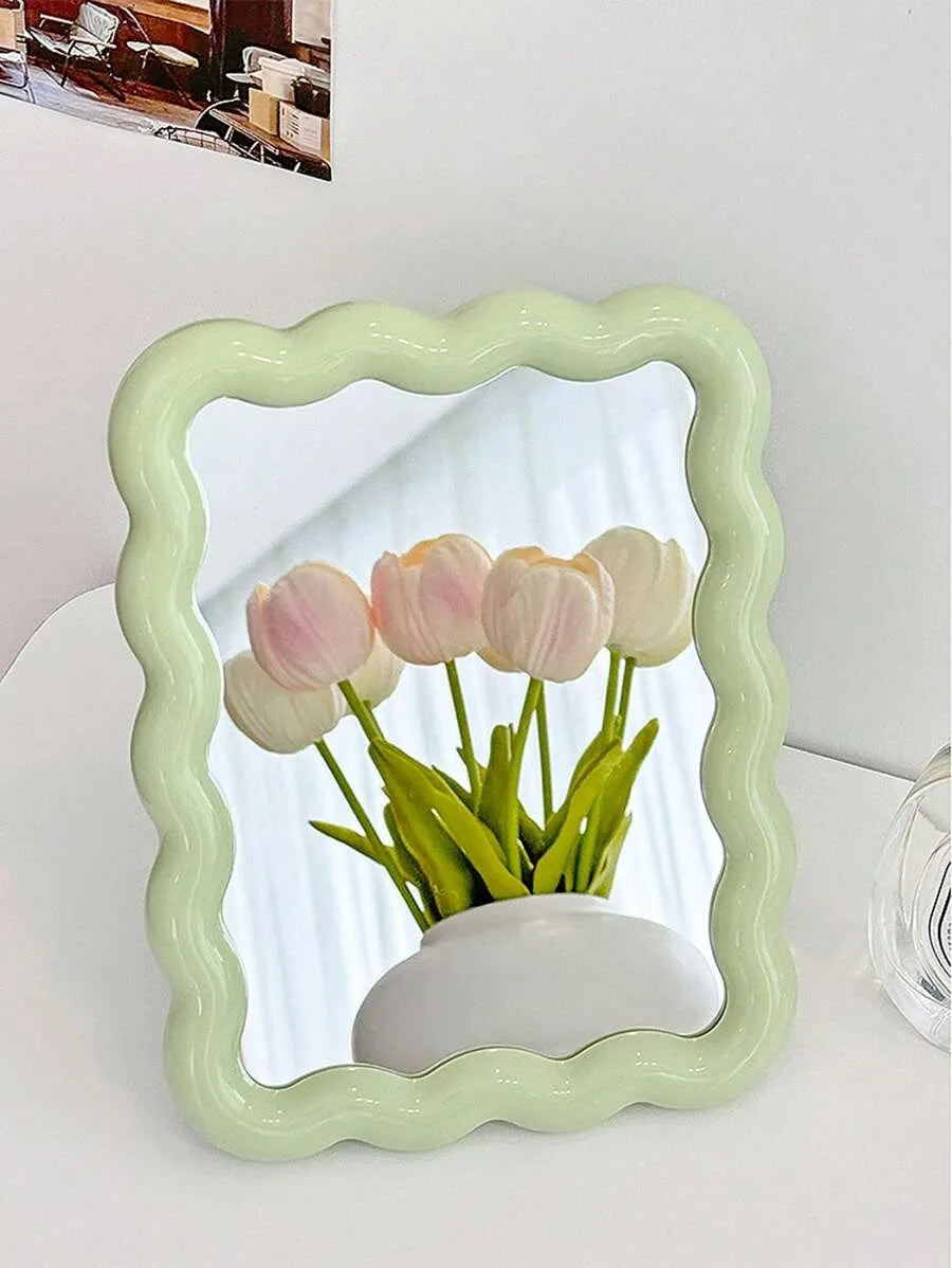 1pc Folding Makeup Mirror, Dopamine Desktop Portable Mirror, 90° Adjustable Stand And Wall Mountable
