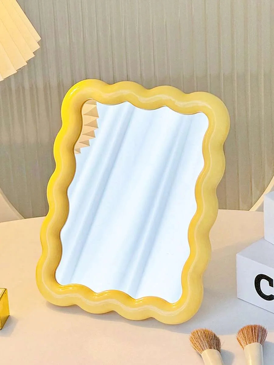 1pc Folding Makeup Mirror, Dopamine Desktop Portable Mirror, 90° Adjustable Stand And Wall Mountable