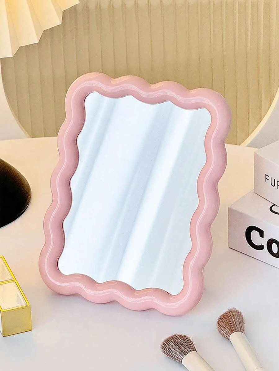 1pc Folding Makeup Mirror, Dopamine Desktop Portable Mirror, 90° Adjustable Stand And Wall Mountable