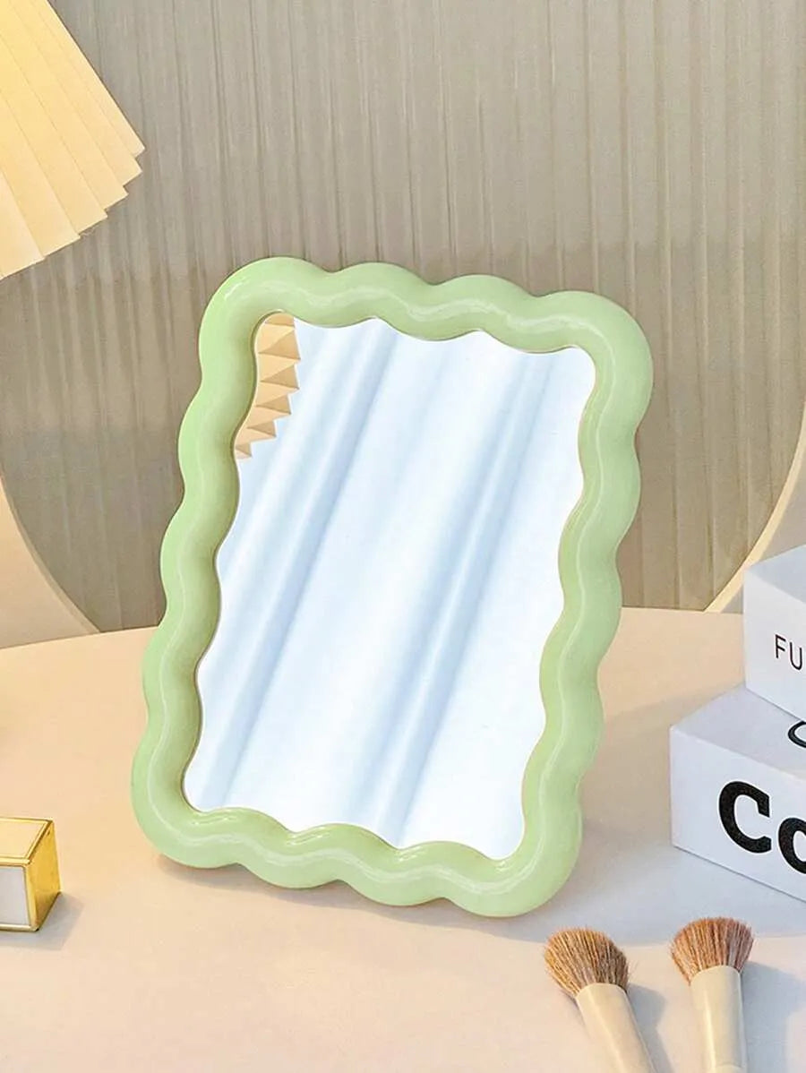 1pc Folding Makeup Mirror, Dopamine Desktop Portable Mirror, 90° Adjustable Stand And Wall Mountable