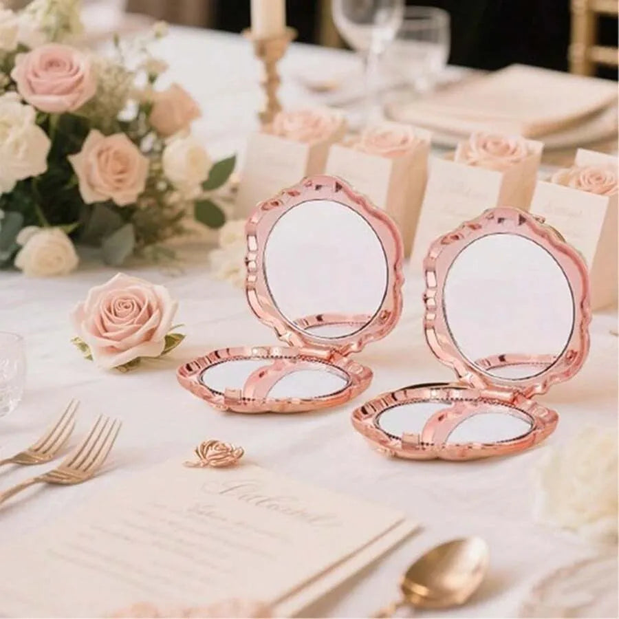 Rose Compact Mirror – Exquisite and Convenient to Carry, Ideal for Wedding Gifts and Party Decorations