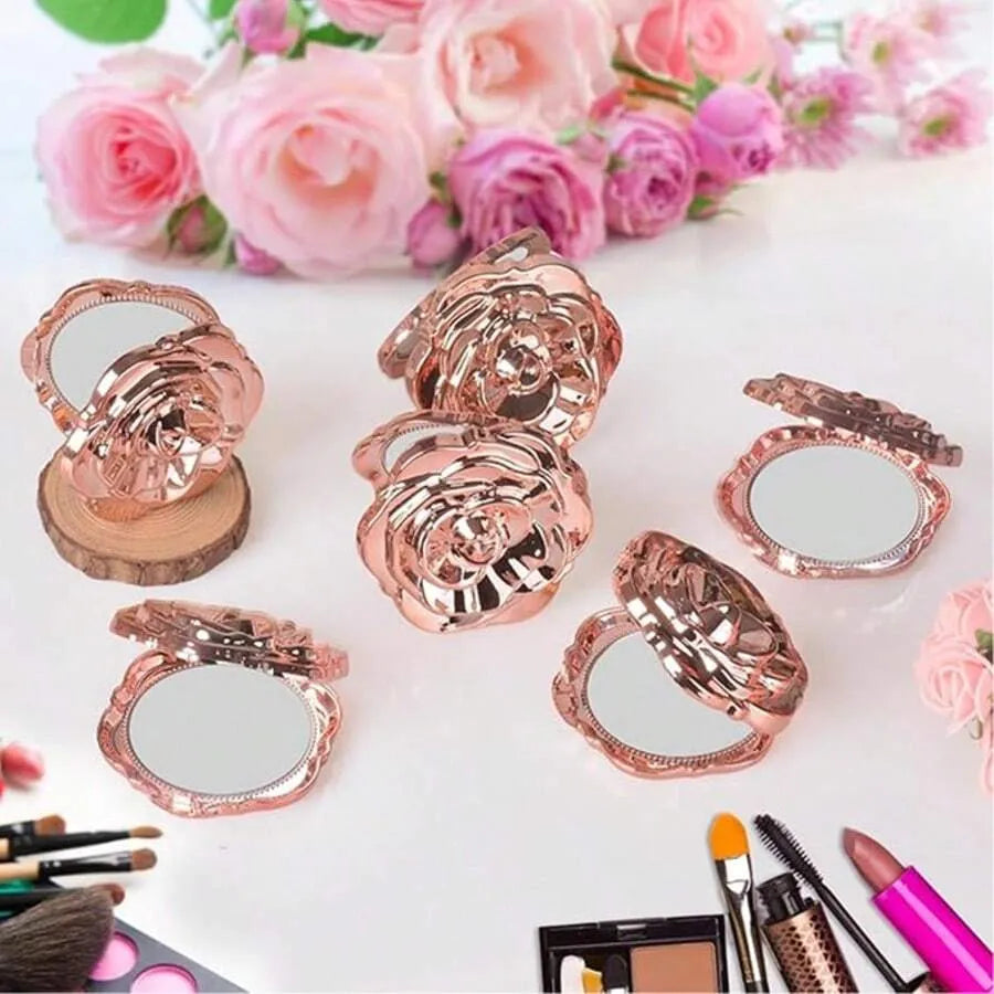 Rose Compact Mirror – Exquisite and Convenient to Carry, Ideal for Wedding Gifts and Party Decorations