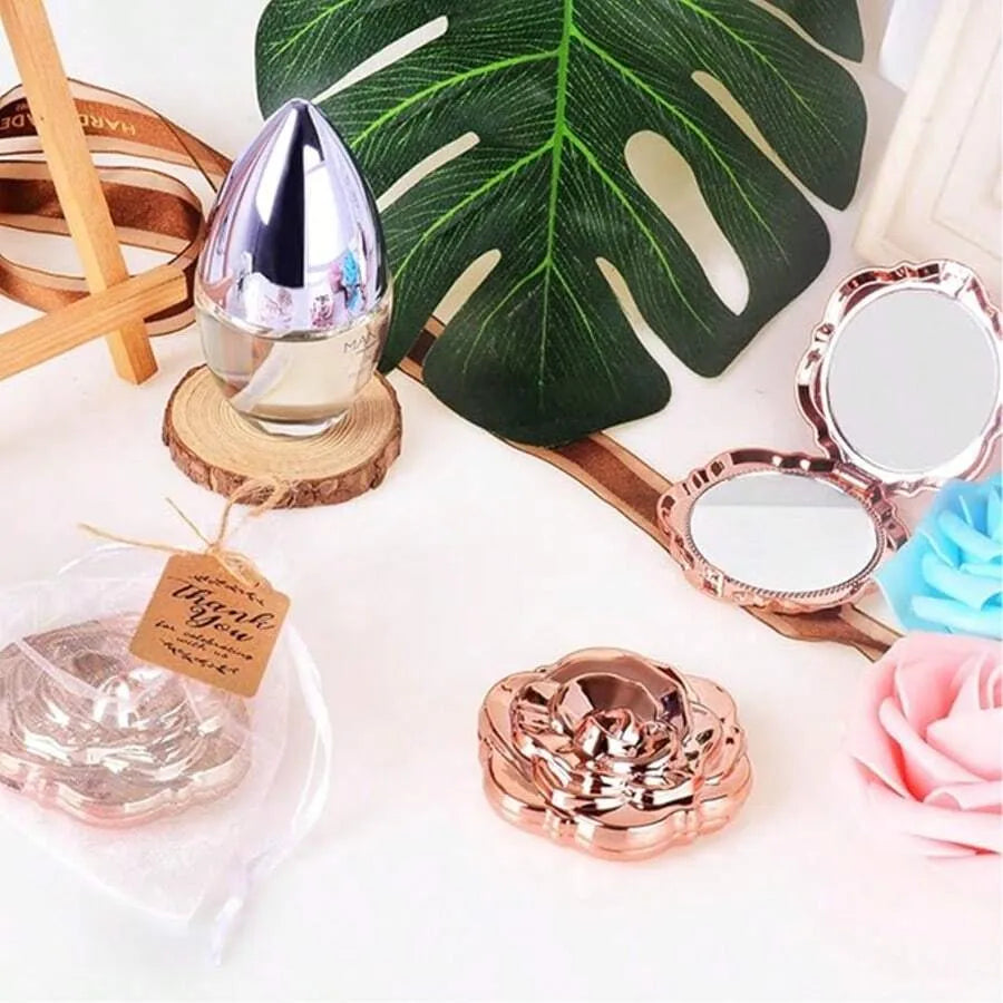 Rose Compact Mirror – Exquisite and Convenient to Carry, Ideal for Wedding Gifts and Party Decorations