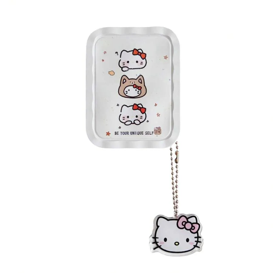 Sanrio Cute Foldable and Portable Makeup Mirror, 2-In-1 Mini Handheld Makeup Mirror and Comb, Perfect for Students and Young Girls