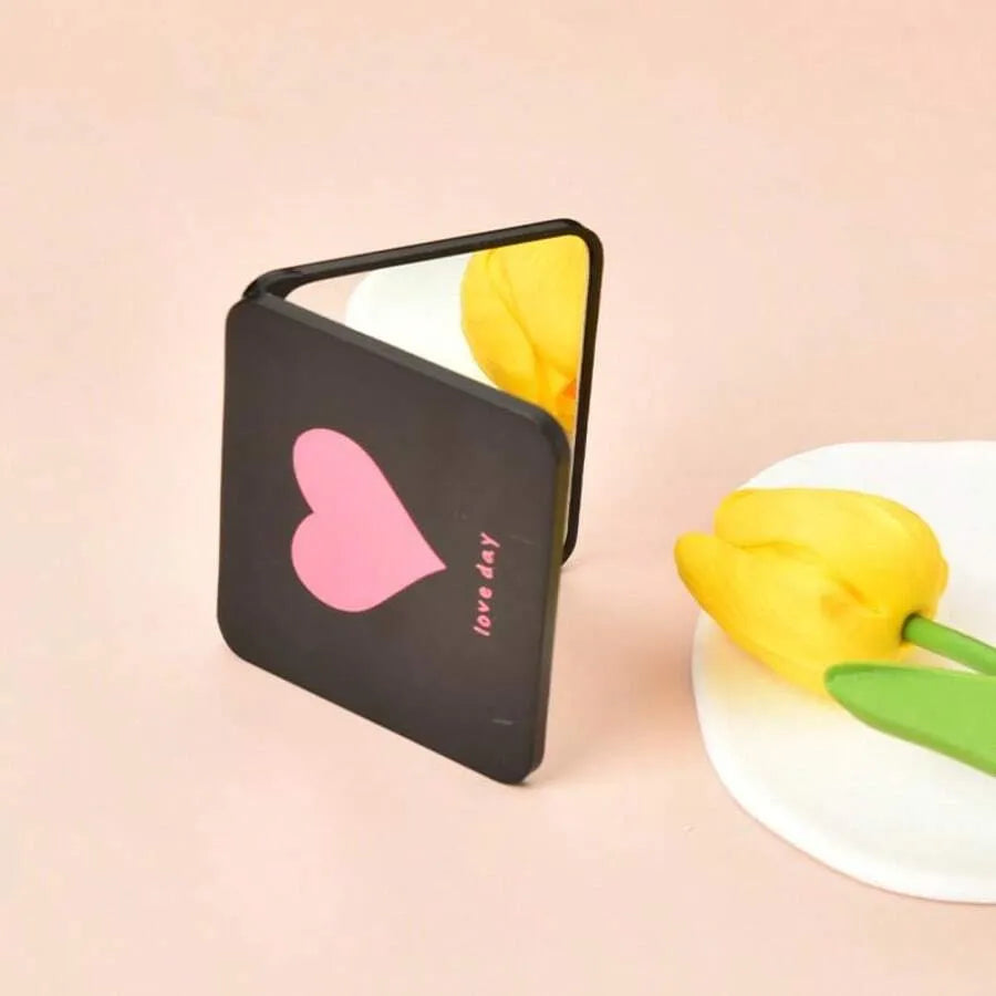 1PC Portable Mini Folding Compact Makeup Mirror With High Appearance And Premium Sense