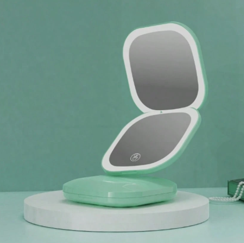 1Handheld LED Makeup Mirror – Rechargeable, High-Definition Portable Vanity Mirror with Tri-Color Lighting