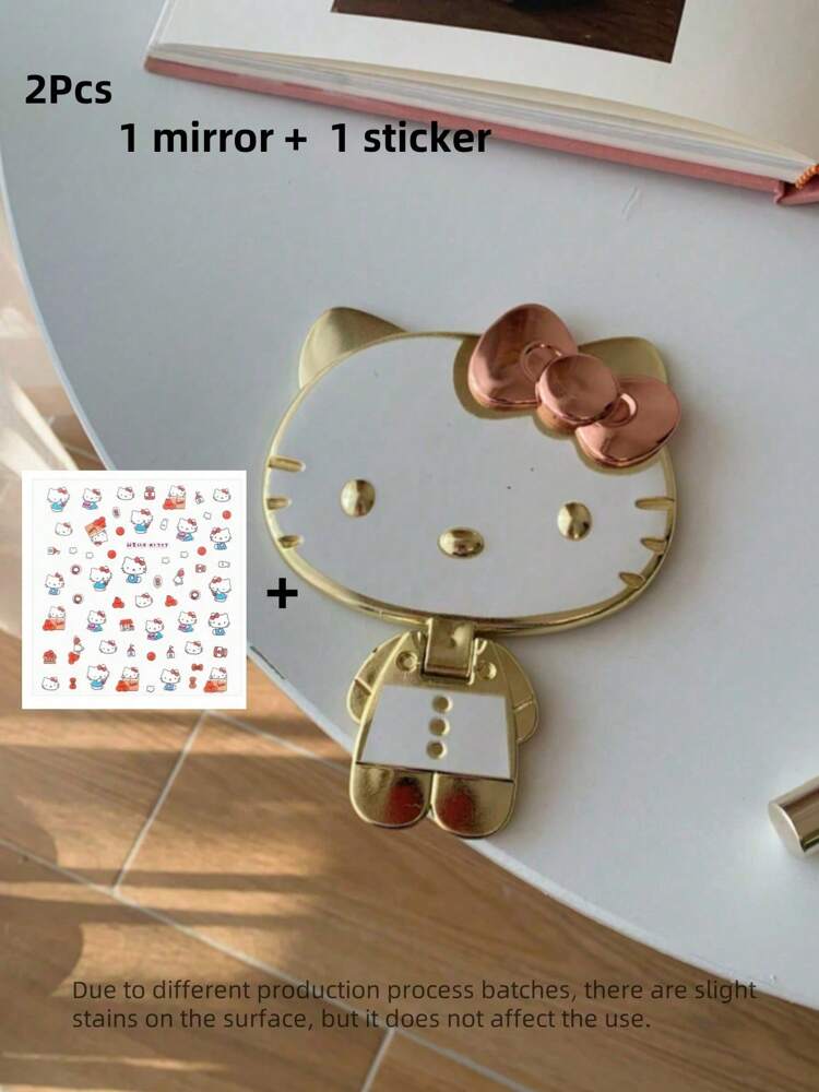 Sanrio Hello Kitty Cartoon Handheld Mirror – Cute Portable Makeup Mirror with Handle or Stand