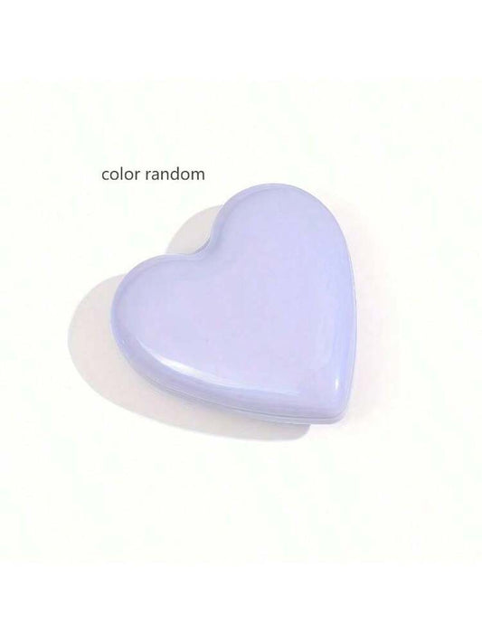 1pc Cute Heart-Shaped Folding Hair Comb with Mirror – Portable, Scalp Massaging Brush for All Hair Types – Perfect Gift Idea